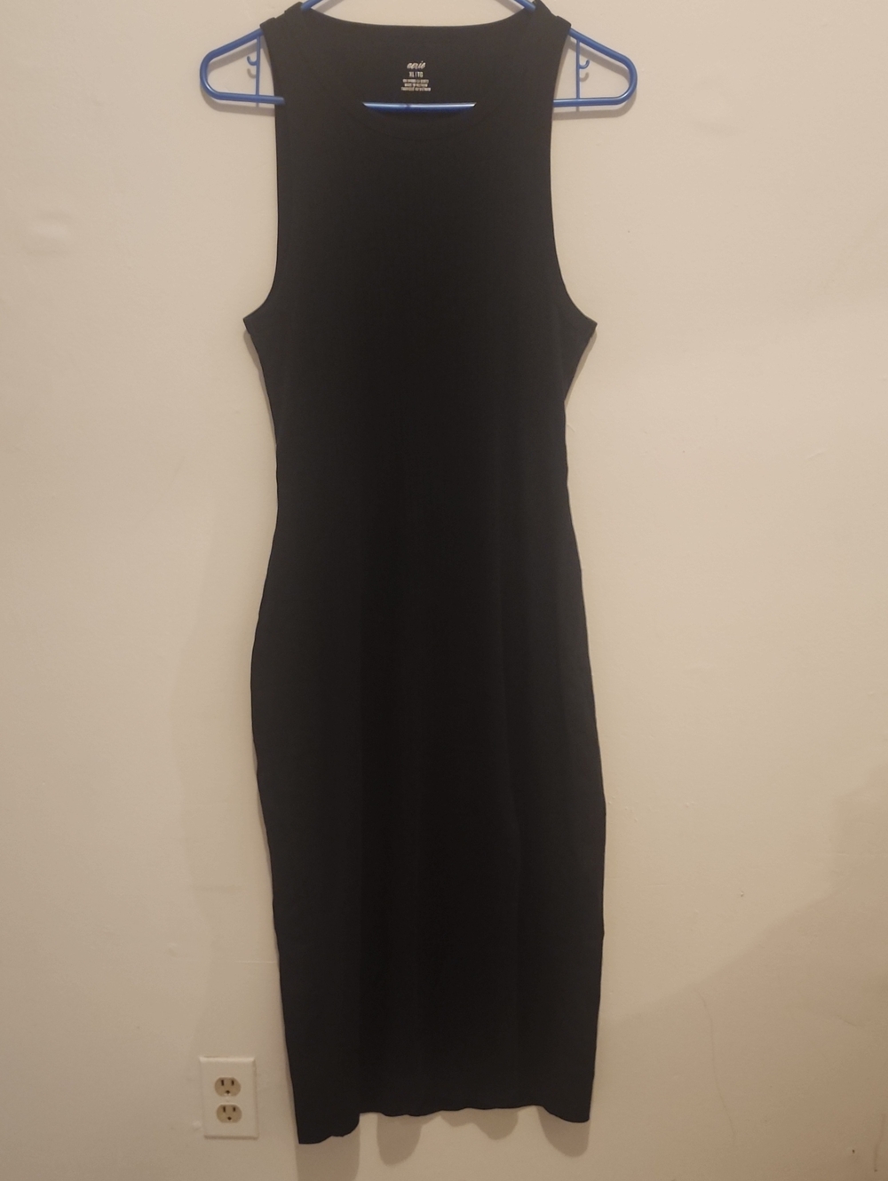 Aerie Black Sleeveless Midi Tank Dress